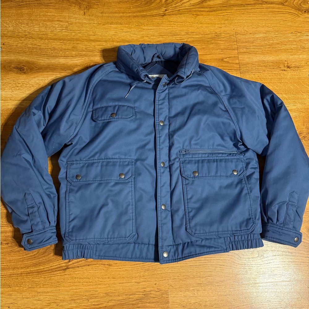 Vintage Fieldmaster Goose Down Puffer Jacket Mens XL Blue Hunting Outdoors